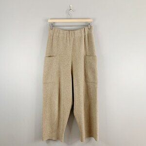 Lauren Manoogian Women's Knit Pima Cotton Brown Straight Ribbed Lounge Pants 1 S